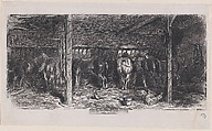 December, from "Album of Rustic Subjects", Charles Jacque  French, Wood engraving; proof