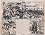 February, from "Album of Rustic Subjects", Charles Jacque French, Wood engraving
