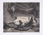 L'Odalisque, Charles Alexandre Debacq  French, Lithograph on chine collé; fourth state of four