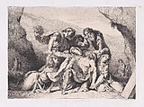 La Pietà, Eugène Delacroix French, Etching on chine collé; second state of two