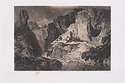 Salvator Rosa among the Brigands, Adolphe Pierre Riffaut French, Etching and aquatint on chine collé