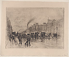 Winter Morning on the Quays, Félix-Hilaire Buhot French, Etching, roulette, aquatint, drypoint, and sandpaper ground; sixth of seven states