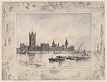 Westminster Palace, Félix-Hilaire Buhot French, Etching with gouache; fourth state of seven