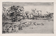 Geese, Félix-Hilaire Buhot French, Etching, drypoint, and aquatint; first state of four