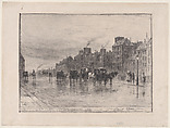 Winter Morning on the Quai de l'Hôtel Dieu, Félix-Hilaire Buhot French, Etching, drypoint, and aquatint; eleventh state of fifteen