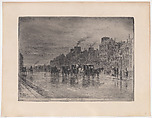 Winter Morning on the Quai de l'Hôtel-Dieu (Cabstand), Félix-Hilaire Buhot French, Etching, aquatint, drypoint, stop-out, and roulette; fourteenth of fifteen states