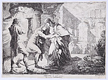 Iphigenia accompanied by Pylades recognises Orestes, whom she is about to sacrifice, Giovanni David Italian, Etching