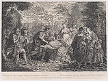 Jacob Prostrates Himself before Esau, after Etienne Jeaurat, Michel Aubert  French, Etching