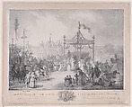 The Arrival of His Royal Highness The Duke of Bordeaux at Chambord, Jean-Baptiste Isabey  French, Lithograph; only state