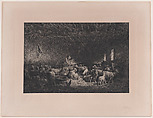 Interior of a Sheepfold, Charles Jacque French, Drypoint