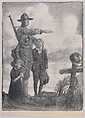 Soldiers and Children before a Grave, Lucien Jonas French, Lithograph