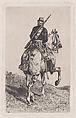Man on horseback, John-Lewis Brown  French, Etching
