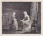 La Bonne Education, Jacques Philippe Le Bas  French, Engraving; before first state of two (Bocher)