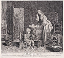 The Washerwoman, Charles Nicolas Cochin I  French, Engraving