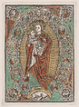 The Virgin and Child on the Crescent, Anonymous, Netherlandish, 15th century Netherlandish, Metalcut, hand-colored in green, red and yellow