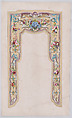 Design for a Valance with a Grotesque Motif and Thin Garlands of Flowers and Leaves with a Scrolling Frame, Anonymous, French, 19th century  French, Watercolor