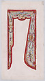 Design for a Valance with Thin Garlands and Bundles of Flowers and a Lyre Inside an Ornamental Frame with Scrolling Motifs Presenting Two Different Variations for the Design, Anonymous, French, 19th century  French, Watercolor