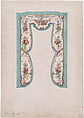 Design for a Valance with Bundles and Garlands of Flowers and Musical Instruments, Anonymous, French, 19th century  French, Watercolor