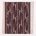 Textile Design with Alternating Horizontal Strips of Pearls over a Striped Background, Anonymous, Alsatian, 19th century Alsatian, Gouache