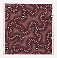 Textile Design with Alternating Vertical and Horizontal Rows of Pearls Over a Vermicular Pattern Formed with Dotted Lines, Anonymous, Alsatian, 19th century  Alsatian, Gouache
