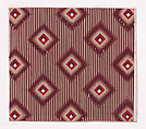 Textile Design with Alternating Lozenges over a Striped Background, Anonymous, Alsatian, 19th century  Alsatian, Gouache