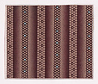 Textile Design with Alternating Vertical Stripes of Honeycomb Patterns Decorated with Pearls, Anonymous, Alsatian, 19th century  Alsatian, Gouache