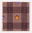 Textile Design with a Tartan Pattern Decorated with Stylized Clovers and Vertical Strips of Pearls, Anonymous, Alsatian, 19th century  Alsatian, Gouache