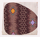 Textile Design with Alternating Vertical Stripes of Lozenges with Pearls in the Vertices and Abstract Organic Honeycomb Structures with Branch Offshoots, Anonymous, Alsatian, 19th century  Alsatian, Gouache