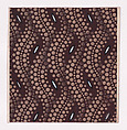 Textile Design with Overlapping Groups of Five Undulating Vertical Stripes of Pearls and Shuttle-Shaped Motifs, Anonymous, Alsatian, 19th century Alsatian, Gouache