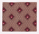 Textile Design with Alternating Lozenges over a Striped Background of Intermittent Lines, Anonymous, Alsatian, 19th century Alsatian, Gouache