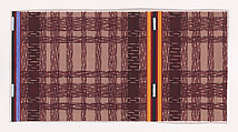 Textile Design with a Tartan Pattern and Decorating Vertical Stripes of Color, Anonymous, Alsatian, 19th century  Alsatian, Gouache