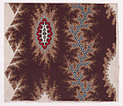 Textile Design with Alternating Vertical Strips of Stiff Branches and Rosettes with Flanks over Ornamental Frames, Anonymous, Alsatian, 19th century Alsatian, Gouache