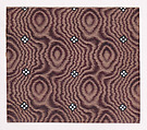 Textile Design with Rows of Quatrefoils of Pearls over an Abstract Background Simulating Tie-Dye, Anonymous, Alsatian, 19th century  Alsatian, Gouache