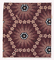 Textile Design with a Honeycomb Pattern Formed with Small Rosettes and with Alternating Rows of Hexagons Decorated with Pearls, Anonymous, Alsatian, 19th century  Alsatian, Gouache