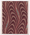 Textile Design with Undulating Vertical Strips of Overlapping Scales Separated by Undulating Ribbons and Pearls, Anonymous, Alsatian, 19th century  Alsatian, Gouache