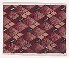 Textile Design with Alternating Horizontal Seamless Strips of Lozenges and Stripes Decorated with Lozenges and Small Decorative Motifs that Resemble a Baguette-Cut Diamond, Anonymous, Alsatian, 19th century  Alsatian, Gouache