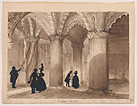 Roslyn Chapel, Auguste Edouart  French, Cut paper silhouette, graphite, and brush and brown wash