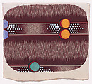 Textile Design with Horizontal Strips of Ribbon Decorated with Circles and Pearls over a Glitched Background, Anonymous, Alsatian, 19th century  Alsatian, Gouache