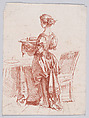 Jeune femme, Gilles Demarteau  French, Crayon-manner etching printed in red ink