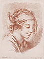 Tête de paysanne, Gilles Demarteau  French, Crayon-manner etching printed in red ink