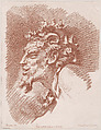 Tête de faune, Gilles Demarteau  French, Crayon-manner etching printed in red ink