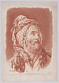 Head of a Turk, Gilles Demarteau  French, Crayon-manner etching printed in red ink