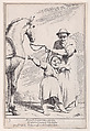 Plate 17: Marcolfa shows Cacasenno a horse, from "Bertoldo, Bertoldino, and Cacasenno", Giuseppe Maria Crespi  Italian, Etching