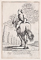 Plate 19: Cacasenno riding a horse backwards, from "Bertoldo, Bertoldino, and Cacasenno", Giuseppe Maria Crespi  Italian, Etching