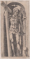 Christ Holding a Cross in a Niche, Attributed to René Boyvin (French, Angers ca. 1525–1598 or 1625/6 Angers), Engraving