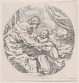The Holy Family, in a circle, Anonymous, Italian, 17th century Italian, Etching