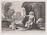 Saint Jerome holding a crucifix, Coryn Boel Dutch, Etching