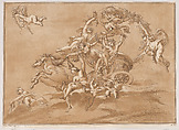 A goddess in a chariot, Andrea Scacciati  Italian, Etching