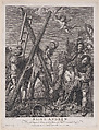 Saint Andrew kneeling and adoring the cross, Carlo Faucci  Italian, Etching and engraving