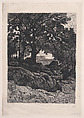 Landscape with Rocks and Trees, Théophile Chauvel French, Etching; proof